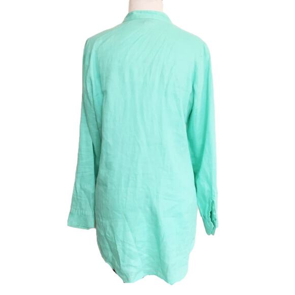 J Jill Mint Green 100% Linen Button Front Blouse Size XS - Picture 3 of 5